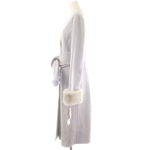 GRACE CONTINENTAL 23AW ノーカラーリバーコート アウター ロング ダブル 36 ラベンダー /DO OS