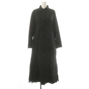 23AW サイドティアードシャツワンピース ロング 36 ブラック