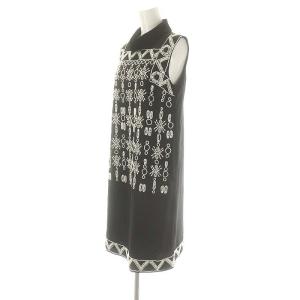 GRACE CONTINENTAL 23SS ビジューミニワンピース ノースリーブ 36 ブラック