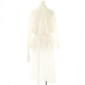 Grace Class 23AW 箔ドットシャツドレス ワンピース ロング 長袖 36 ホワイト ゴールド色