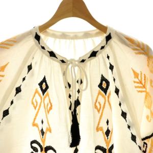 Diagram GRACE CONTINENTAL 23SS キカカフタントップ ブラウス 刺繍 長袖 36 ホワイト /DF OS