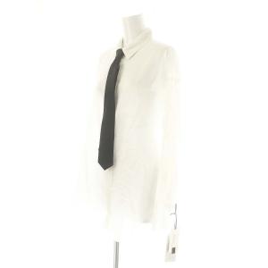 Diagram GRACE CONTINENTAL 23AW ネクタイ付シャツ 長袖 シアー 36 ホワイト ブラック