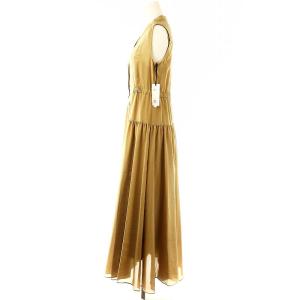 Diagram GRACE CONTINENTAL 23AW サイドギャザロングワンピース フレア ノースリーブ インナー付き 36 モカ