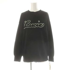 23AW ボアロゴ裏毛トップ スウェット トレーナー 36 黒 ブラック 0123442161