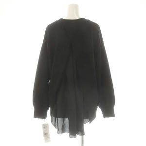 GRACE CONTINENTAL 23AW ボアロゴ裏毛トップ スウェット トレーナー 36 黒 ブラック 0123442161