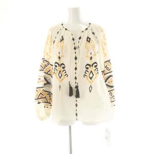 23SS キカカフタントップ ブラウス 長袖 スキッパー 36 白 ホワイト 0323141037 /AT