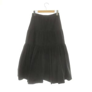 Grace Class 23AW トリアセタフタスカート ギャザー マキシ ロング 36 黒 ブラック 0223321134 /AT