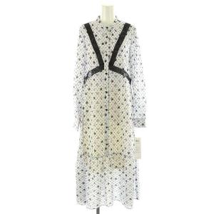 23SS グラデーションドットワンピース レース インナー付き 36 ライトパープル 黒