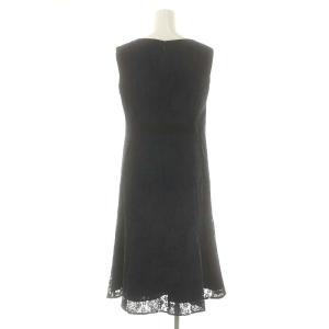 GRACE CONTINENTAL 配色レースフレアワンピース ひざ丈 ノースリーブ 38 ブラック ネイビー  /DF OS