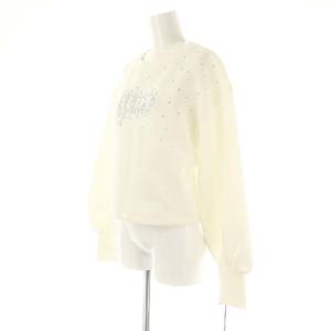 GRACE CONTINENTAL 24SS ロゴカットトップ カットソー ビジュー 長袖 36 ホワイト