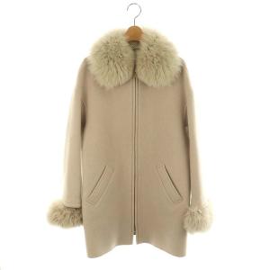 フォックスカラーリバーコート アウター ウール 36 ベージュ /KO OS