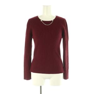 24AW モチーフチェーン付リブニット カットソー 2 赤 レッド /KO OS