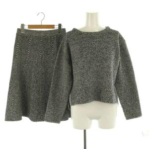 24AW フレアニットアップ セット セーター ひざ丈スカート 1 黒 ブラック /KO OS