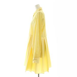 ENFOLD C/PEブロード プリーツSH シャツ 長袖 38 黄 イエロー