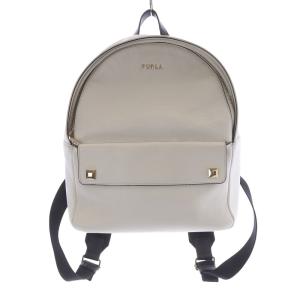 リュック レザー バイカラー ロゴ 白 ホワイト