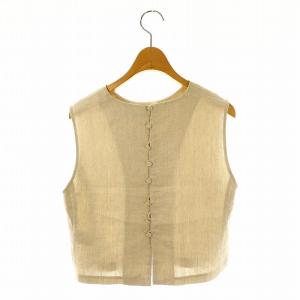 martinique 24SS ラメドビーノースリブラウス ベージュ /DF OS