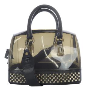 FURLA スタッズキャンディバッグ ハンドバッグ ショルダーバッグ 2way 切替 黒 ブラック /SR36