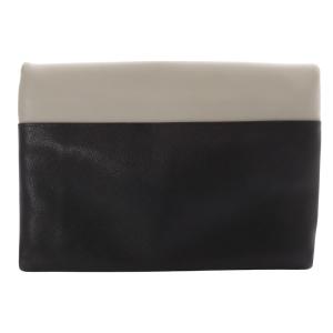 TIFFANY&Co. バイカラー クラッチバッグ ロゴ グレー 黒 ブラック