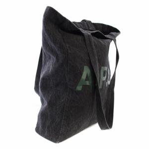 A.P.C. トートバッグ ショルダーバッグ デニム ロゴ ブラック グリーン /TK OF