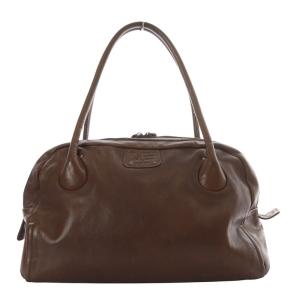 ボストンバッグ ハンドバッグ レザー インナーバッグ付き ブラウン /YO7