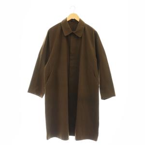 コットン ステンカラー ロングコート スプリングコート S ブラウン /DF OS