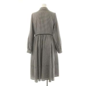 Chesty オータムフラワーシャツワンピース ロング 0 ブラック ホワイト マルチカラー