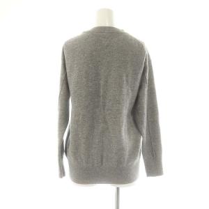 Spick&Span フレンチロゴニット セーター ウール グレー ライトブルー /DO OS