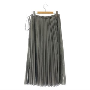 IENA ライトツイルプリーツスカート ロング 38 グレー
