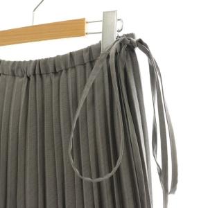 IENA ライトツイルプリーツスカート ロング 38 グレー