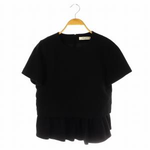 半袖フリルトップス カットソー 38 ブラック /DF OS