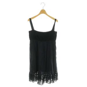 レースワンピース キャミワンピース ミニ 38 ブラック /DF OS