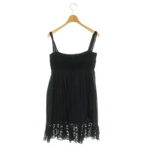 RED VALENTINO REDVALENTINO レースワンピース キャミワンピース ミニ 38 ブラック /DF OS
