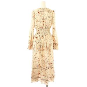 FRAY I.D 23AW ウエストシャーリングフラワープリントワンピース 00 赤 /MI OS