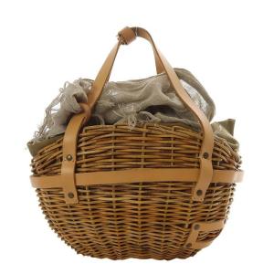 2012AW Sheep-Wool-Sweater ブライドルレザー×籐 かごバッグ ベージュ