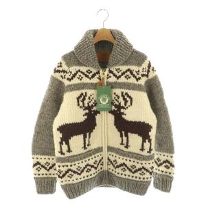 L'Appartement取扱 Zip Cardigan ノルディック柄 ウール 42 ブラウン