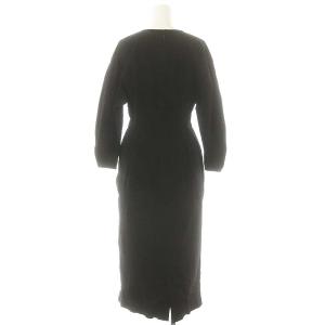 IENA 23SS コットンリップルウエストシェイプワンピース 38 黒