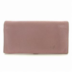 Salvatore Ferragamo 長財布 二つ折り ウォレット ガンチーニ 金具 レザー ピンク /EA OF OH