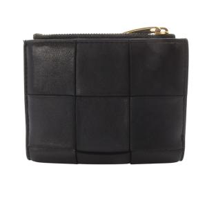 BOTTEGA VENETA イントレチャート スモール カセット 二つ折り財布 ブラック