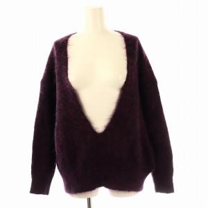 23AW エクストラファイン アルパカモヘア ニットプルオーバー セーター 長袖 38 パープル /DF