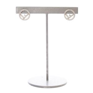 FENDI エフ イズ フェンディ ラインストーン ピアス シルバー色 /SR OH