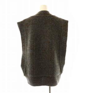 FUMIKA_UCHIDA 3G Mix Shetland OVER VEST ニット ベスト プルオーバー 34 ダークブラウン