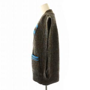 FUMIKA_UCHIDA 3G Mix Shetland OVER VEST ニット ベスト プルオーバー 34 ダークブラウン