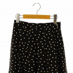 TOCCA 洗える PRINTEMPS スカート ロング フレア ドット 0 ブラック アイボリー /DO OS