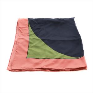 MARGARET HOWELL スカーフ グラフィカル 手縫い 正方形 絹 シルク 赤 レッド 黒 ブラック 緑 /AS OS