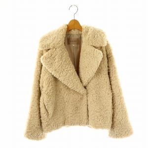 23AW フェイクファーショートコート アウター 1 アイボリー /DF OS