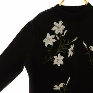 SEVEN TEN by MIHO KAWAHITO 24AW リリーラメジャガードニットワンピース M ブラック