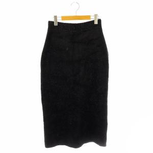 23AW フェザーラメニットタイトスカート ロング F ブラック /DO OS