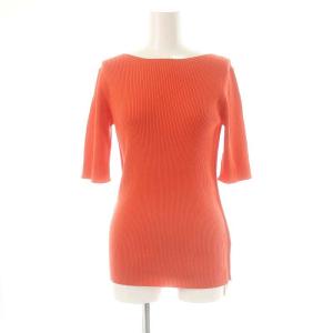 24SS リブニット カットソー 七分袖 13 オレンジレッド /DO OS