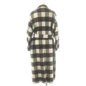 Diagram GRACE CONTINENTAL チェックロングコート チェスター ウール ベルト付き 36 黒 白 /MI OS