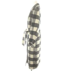 Diagram GRACE CONTINENTAL チェックロングコート チェスター ウール ベルト付き 36 黒 白 /MI OS